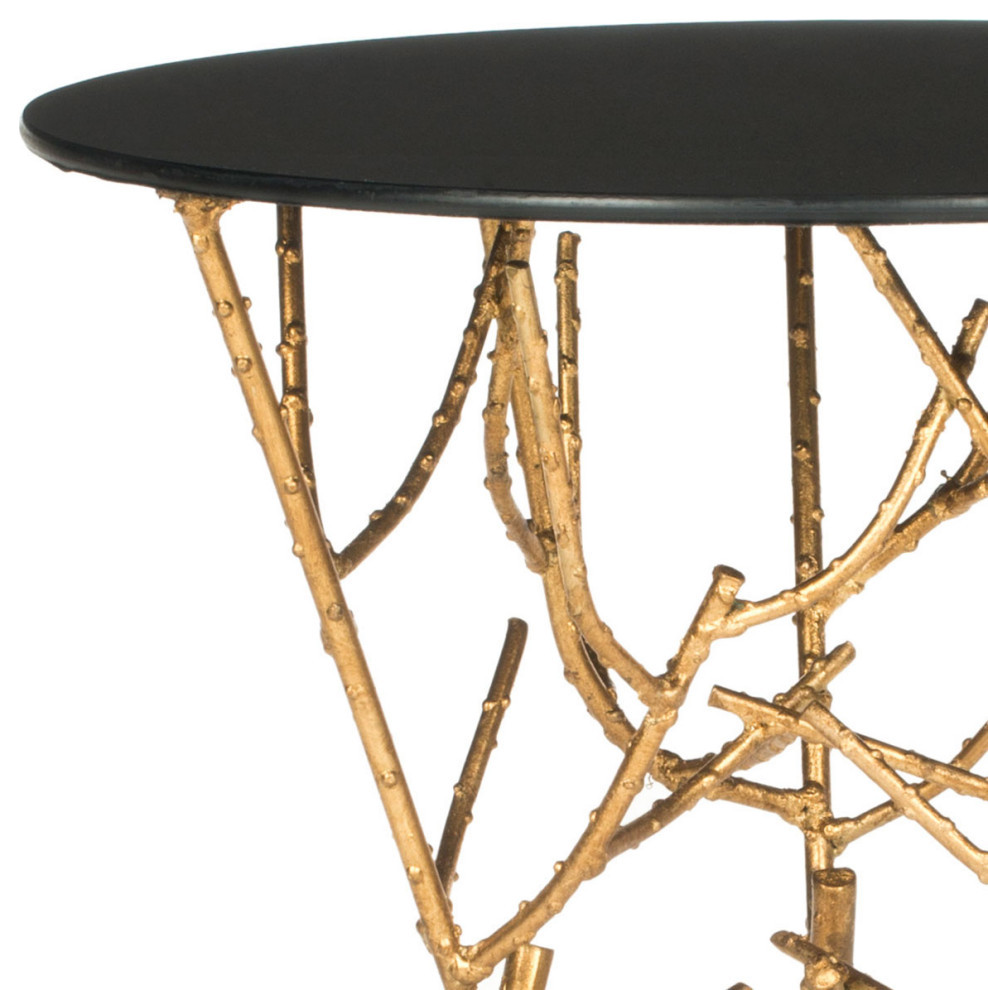 Rasha Branched Glass Top Gold Accent Table Gold/Black   Contemporary   Side Tables And End Tables   by AED Luxury Home Decor  Houzz