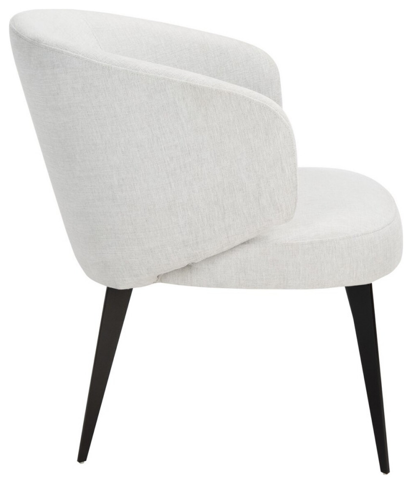 Stanford Curved Accent Chair White   Midcentury   Armchairs And Accent Chairs   by Peachtree Fine Furniture  Houzz