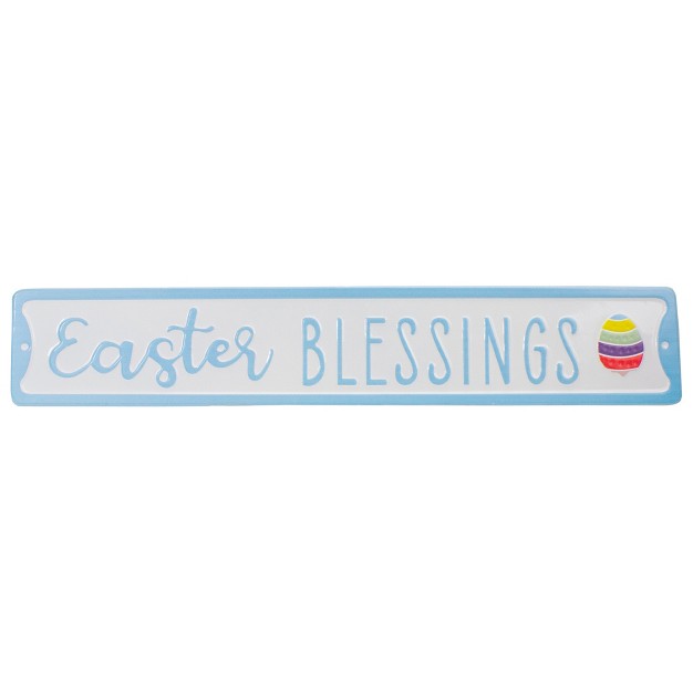 Metal quot easter Blessings quot Sign With Eggs Wall Decor