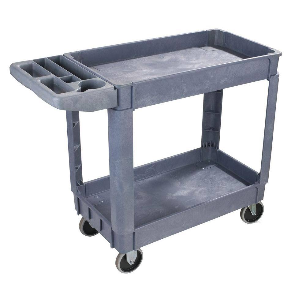 Carlisle 25 in W. x 33 in.H Large Gray Bin Top Utility Cart UC452523