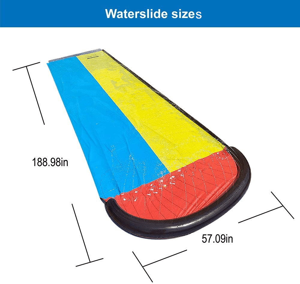 Swilpool Slip Splash and Slide for Kids Backyard - 16FT Inflatable Water Slide, Giant Racing Lane Lawn Waterslide, Pool Slides with Crash pad, Sprinkler, 2p bodyboards Outdoor Toys