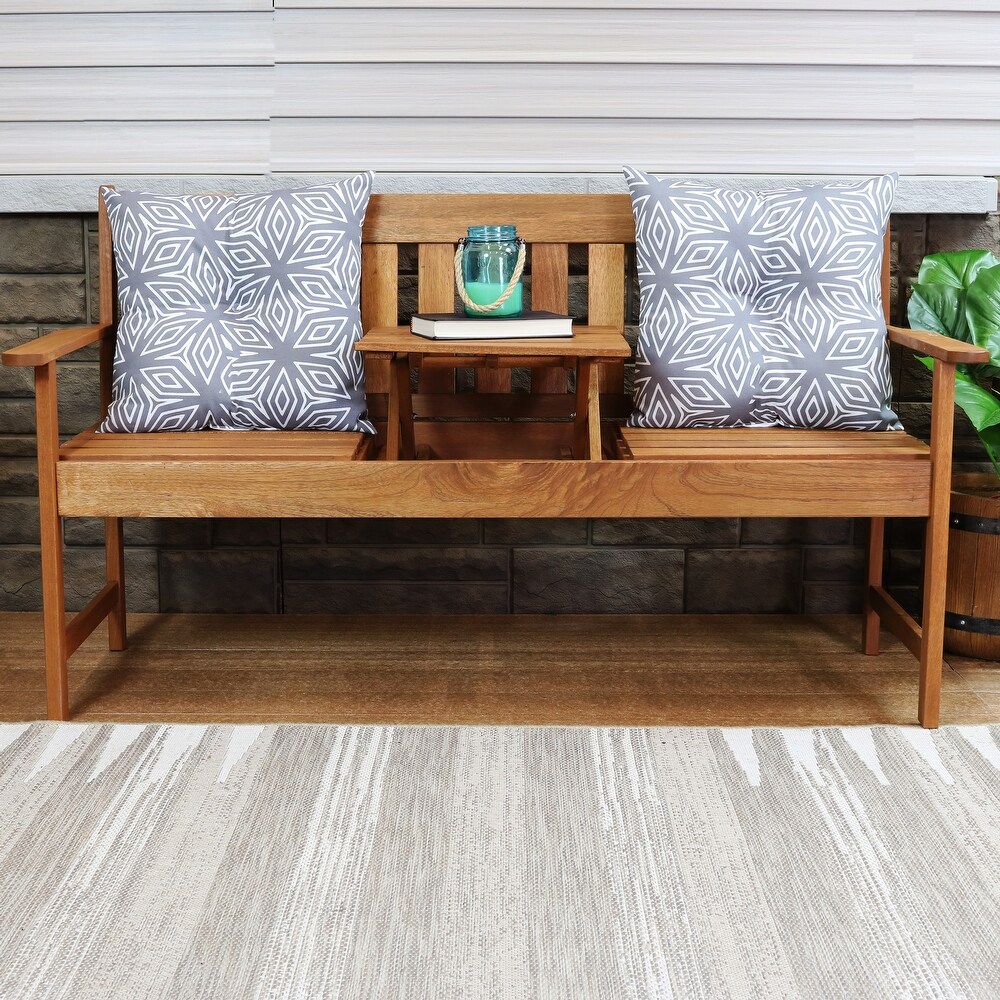 Sunnydaze 2 Outdoor Tufted Back Cushions   19 x 19 Inch