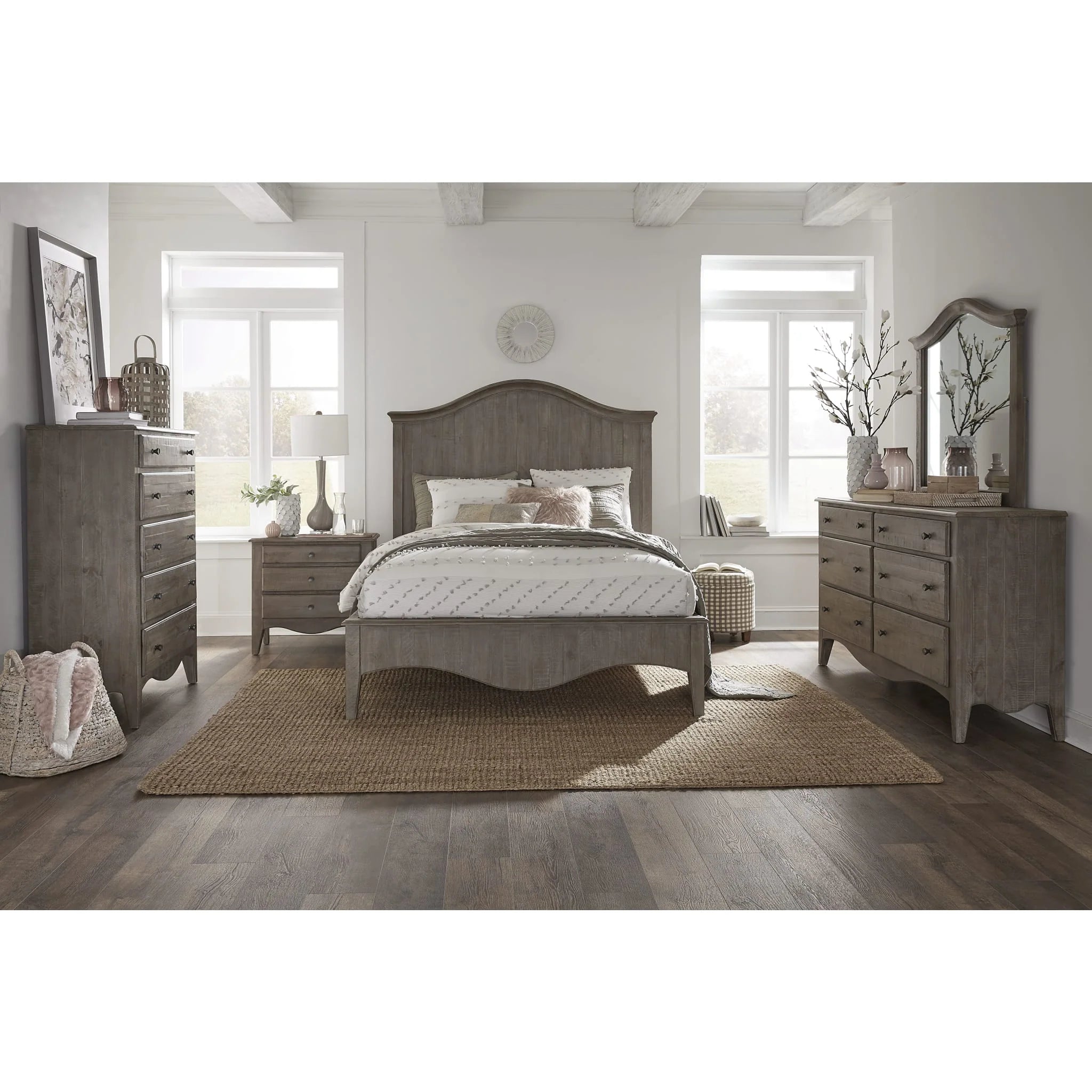 Cottage Taupe 6-Drawer 72 Dresser