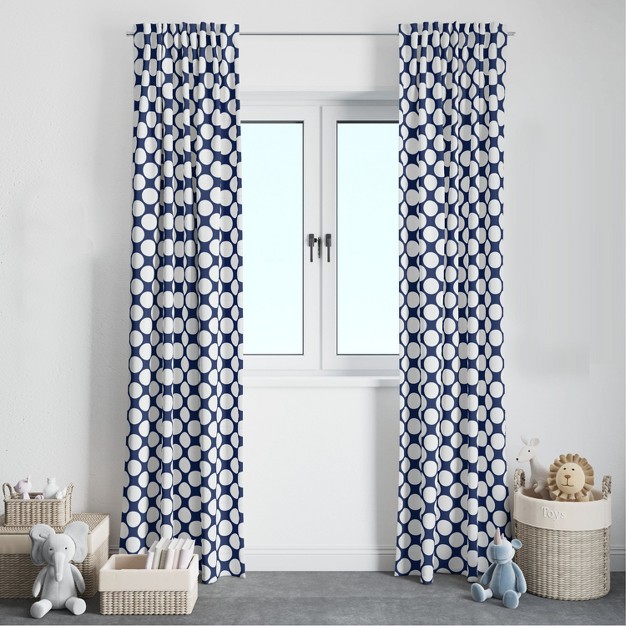 Bacati Pin Dots Snorkel Blue Cotton Printed Single Window Curtain Panel