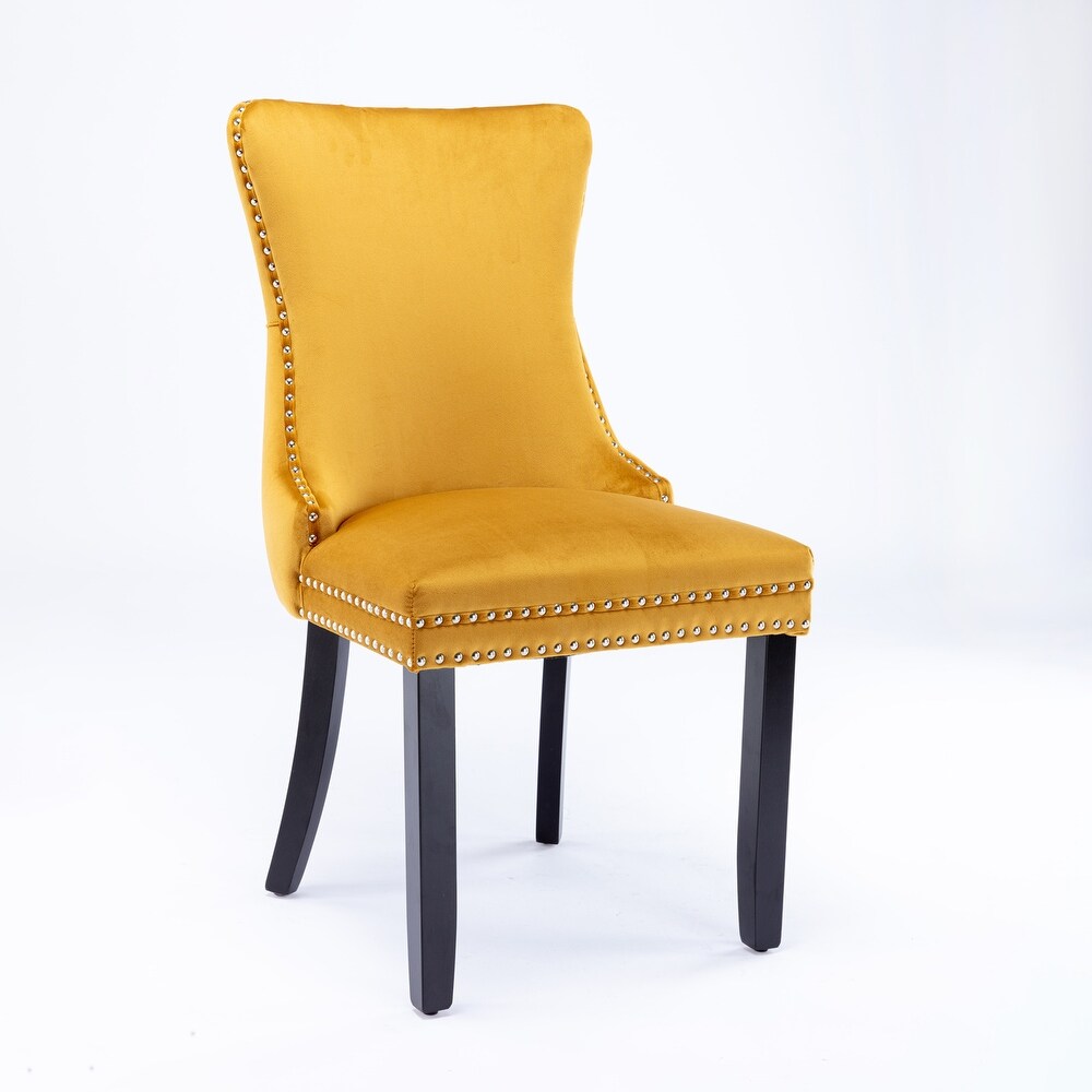 Upholstered Wing Back Dining Chair with Backstitching