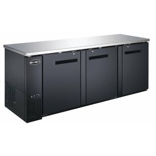 SABA 90.5 in. W 32 cu. ft. Commercial Solid Door Under Back Bar Cooler Refrigerator in Stainless SteelBlack Finish SBB-27-90B