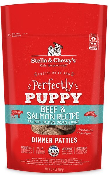 Stella and Chewy's Perfectly Puppy Beef and Salmon Dinner Patties Freeze-Dried Raw Dog Food