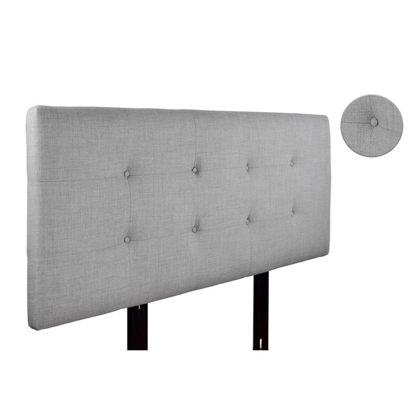 MJL Furniture Ali Button Tufted Dark Grey Upholstered Headboard - - 10360288