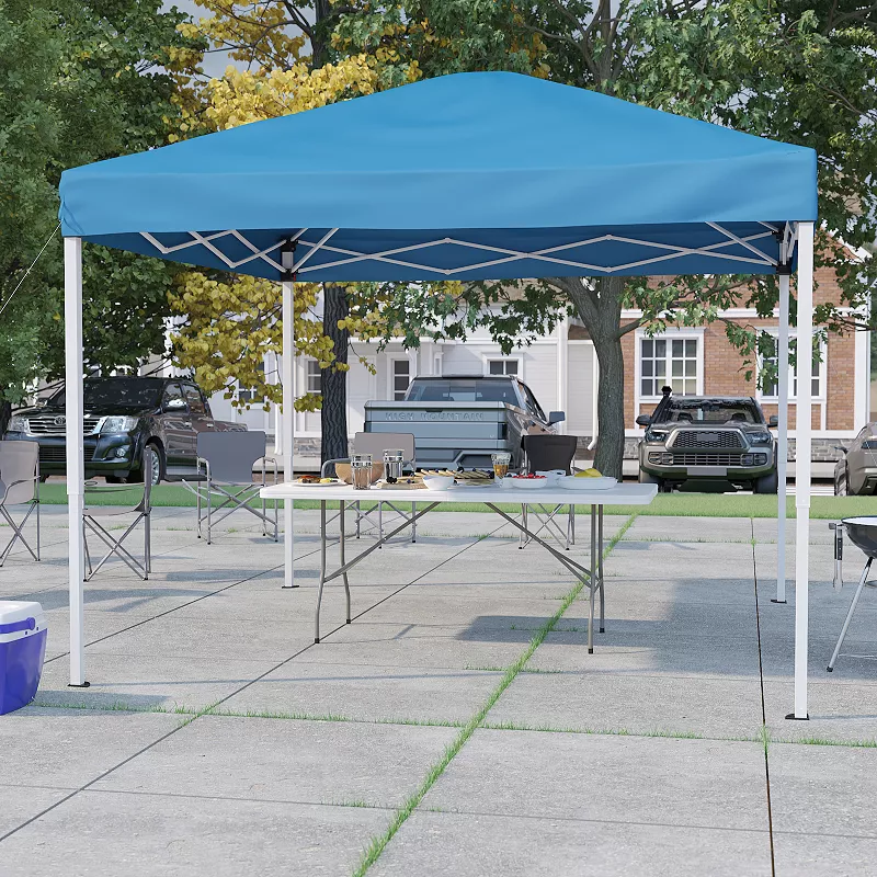 Flash Furniture Otis 10' x 10' Pop-Up Canopy Tent with Folding Table and Carrying Bag