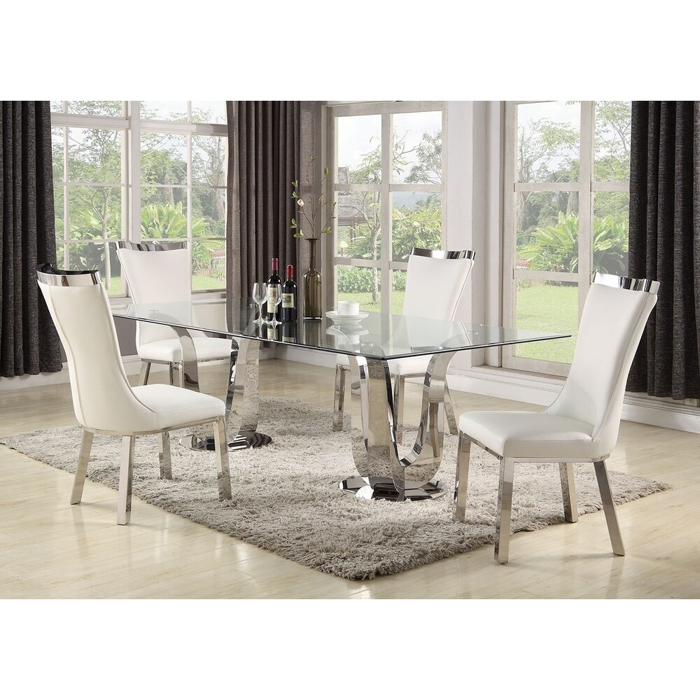 Somette Amelia Double Pedestal 5 Piece Dining Set