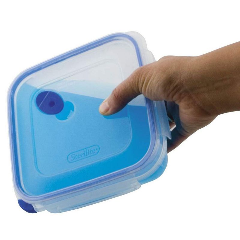 Sterilite 03314706 4.0 Cup Square Ultra-Seal Food Storage Container， Blue (6 Pack)