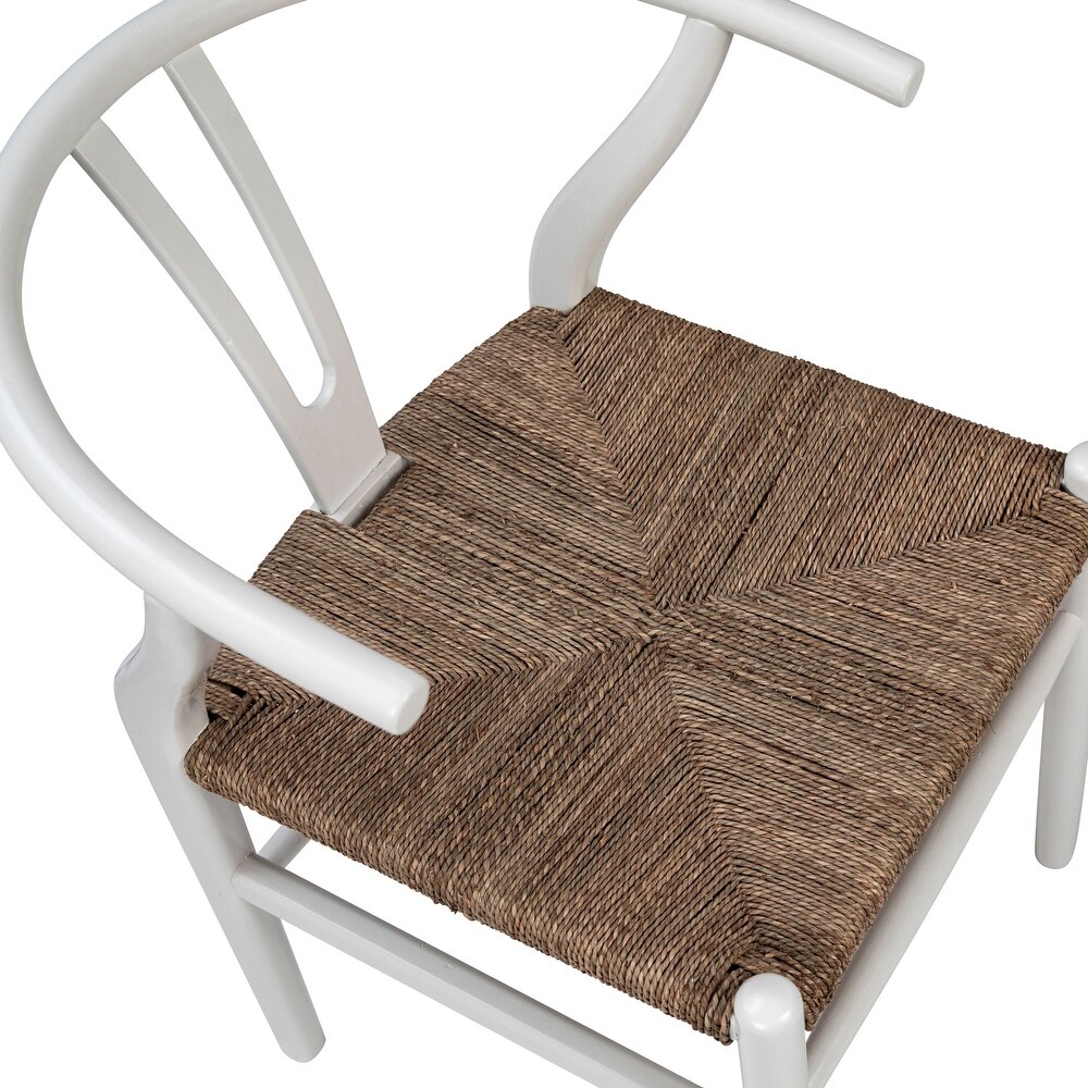 Kairo Oak and Natural Woven Wicker Dining Counter Stool