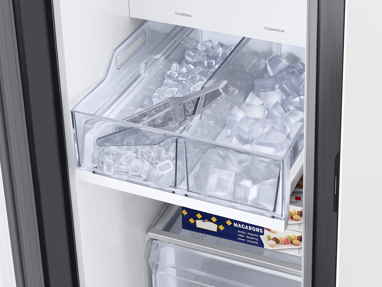  ADA Bespoke 28 Cu. Ft. White Glass Smart Side-By-Side Refrigerator With Beverage Center