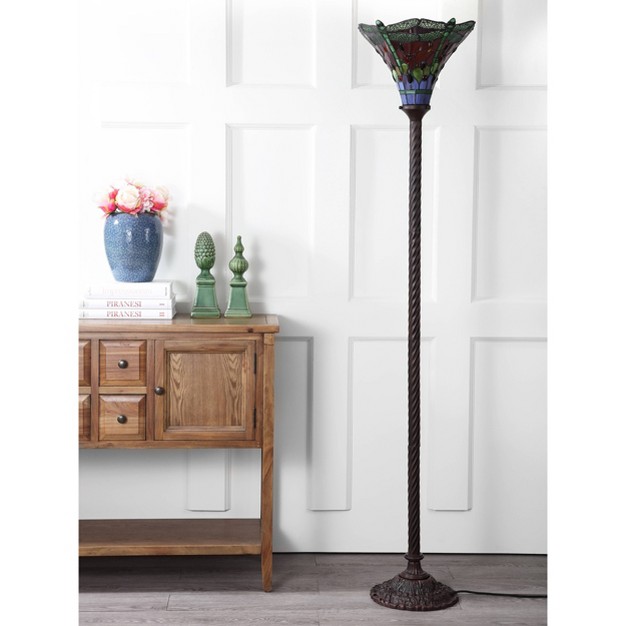 Dragonfly  Style Torchiere Floor Lamp includes Energy Efficient Light Bulb Jonathan Y