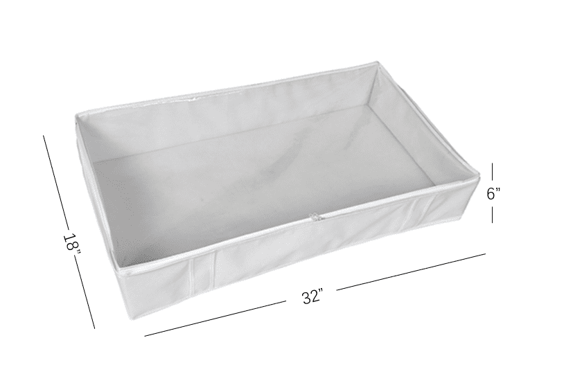 Mainstays Underbed Jumbo Non Woven Closet Organizer Storage Bag, Arctic White