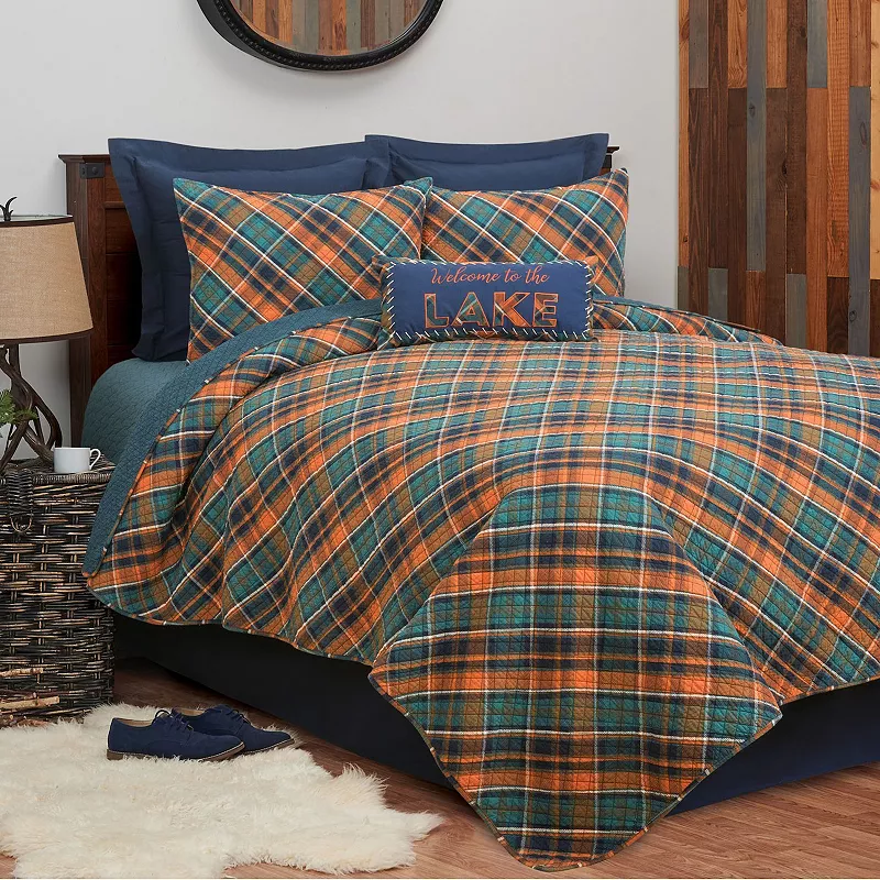 CandF Home Troy Plaid Quilt Set with Shams