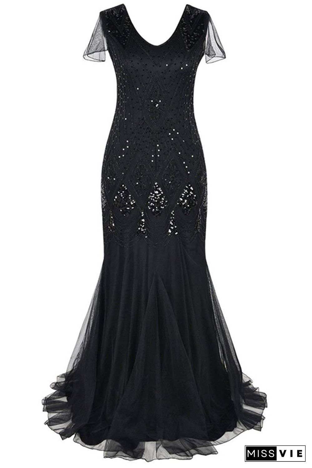 Sequin Lace Maxi Evening Dress Wholesale