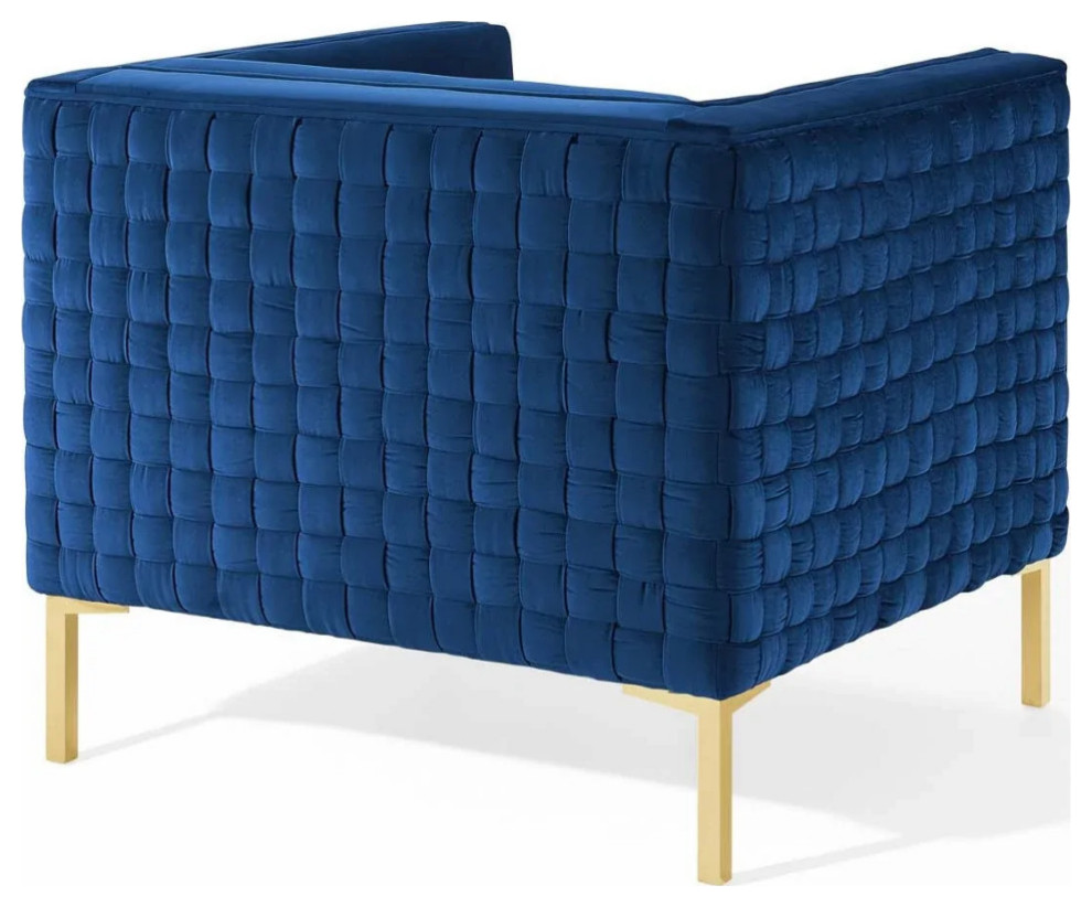 Millie Navy Performance Velvet Armchair   Contemporary   Armchairs And Accent Chairs   by Virgil Stanis Design  Houzz