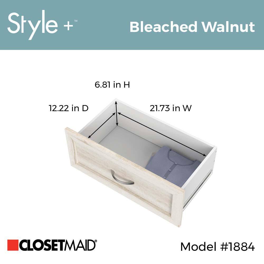 ClosetMaid Style+ 10 in. x 25 in. Bleached Walnut Shaker Drawer Kit for 25 in. W Style+ Tower 1884