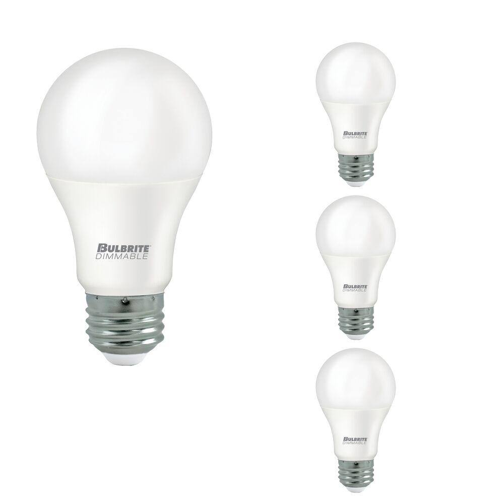 Bulbrite 100-Watt Equivalent A19 Dimmable Medium Screw LED Light Bulb Warm White Light 2700K (4-Pack) 862736