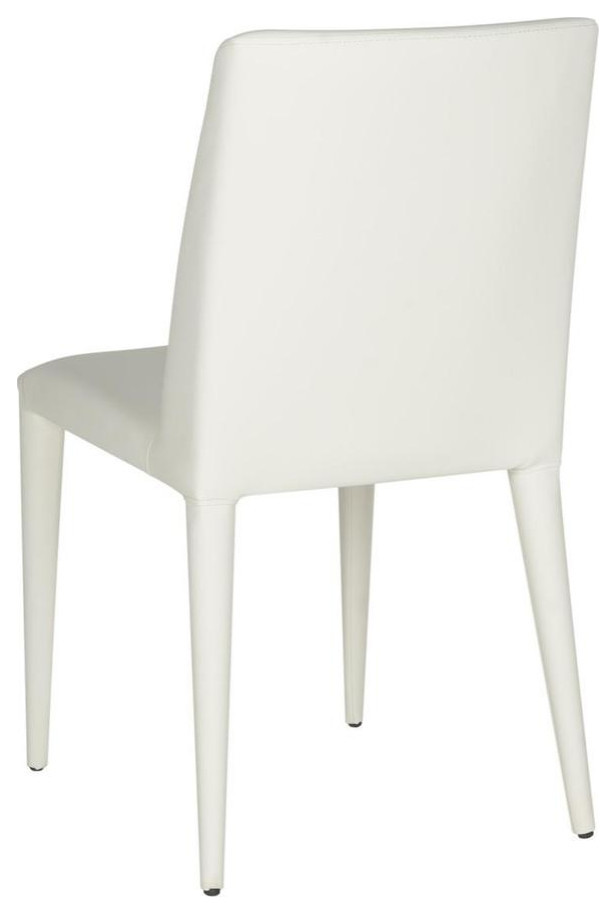 Evelyn 18 quotLeather Side Chair  Set of 2  White   Midcentury   Dining Chairs   by V.S.D Furniture  Houzz