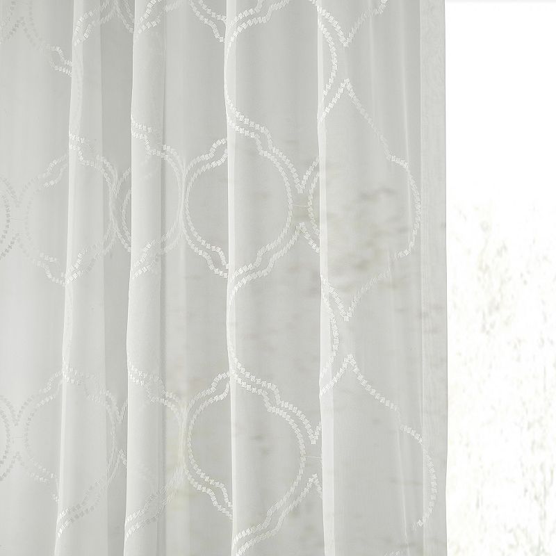 EFF 1-Panel Florentina Embroidered Sheer Window Curtain