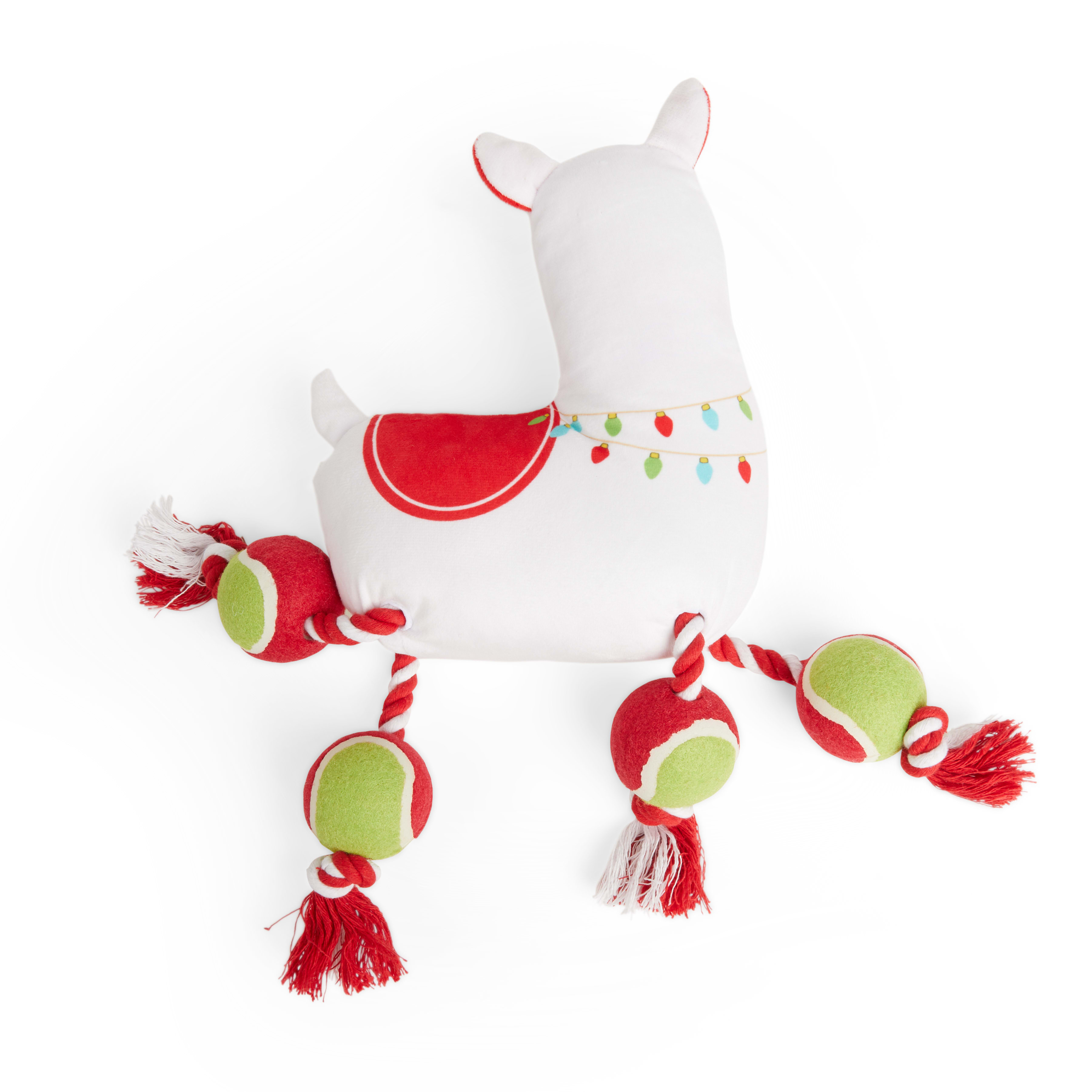 More and Merrier Plush Llama Tennis Ball Dog Toy， Large