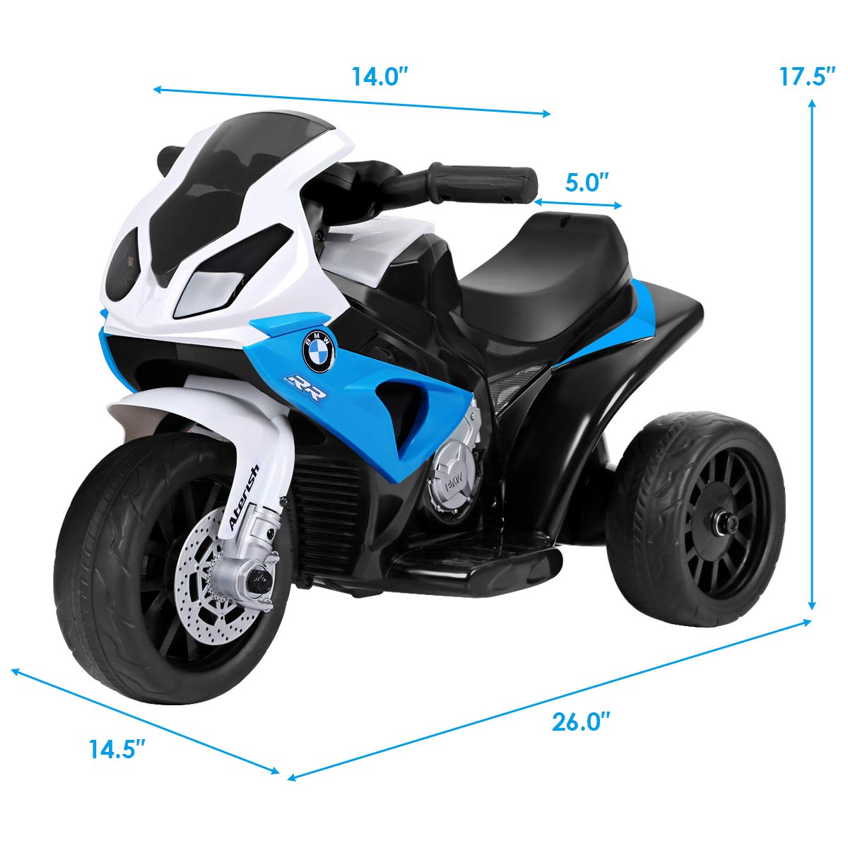 Costzon Kids Ride on Motorcycle, Licensed BMW 6V Battery Powered 3 Wheels Motorcycle Toy for Children Boys & Girls