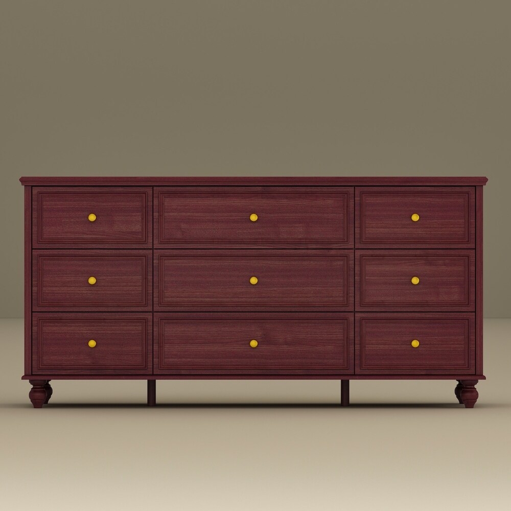 Timechee 63'' W Dresser White Chest Srorage Cabinet Lacquer Drawers