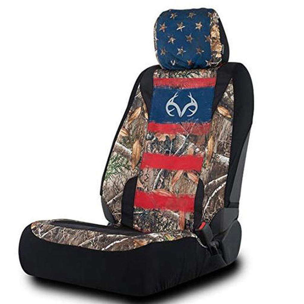 Realtree Universal Low Back Edge Camo Americana Seat Cover for Trucks， Cars and SUVs | Single