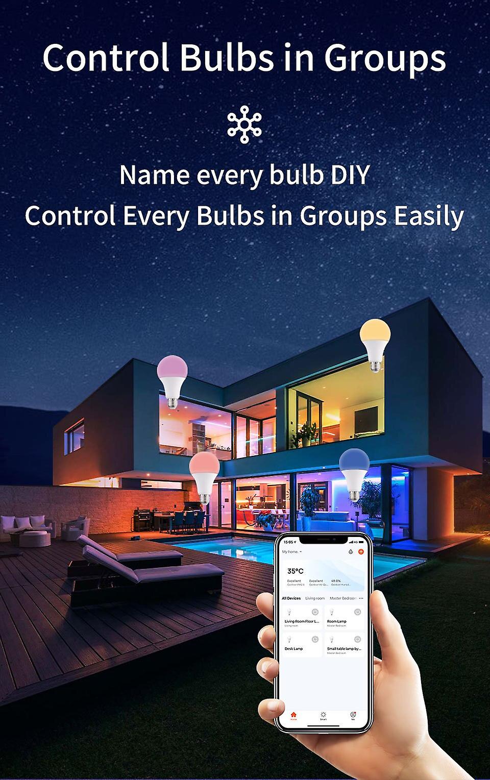 Bluetooth Smart Led Light Bulb Control Lamp Led Rgb Light Dimmable 10w Rgb Cct Led Lamp Bulb