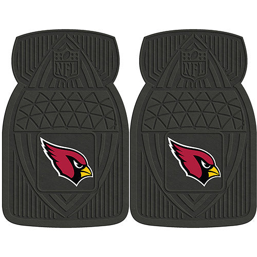 NFL 2-Piece Heavy-Duty Vinyl Car Mat Set， Arizona Cardinals - SPORTS LICENSING SOLUTIONS