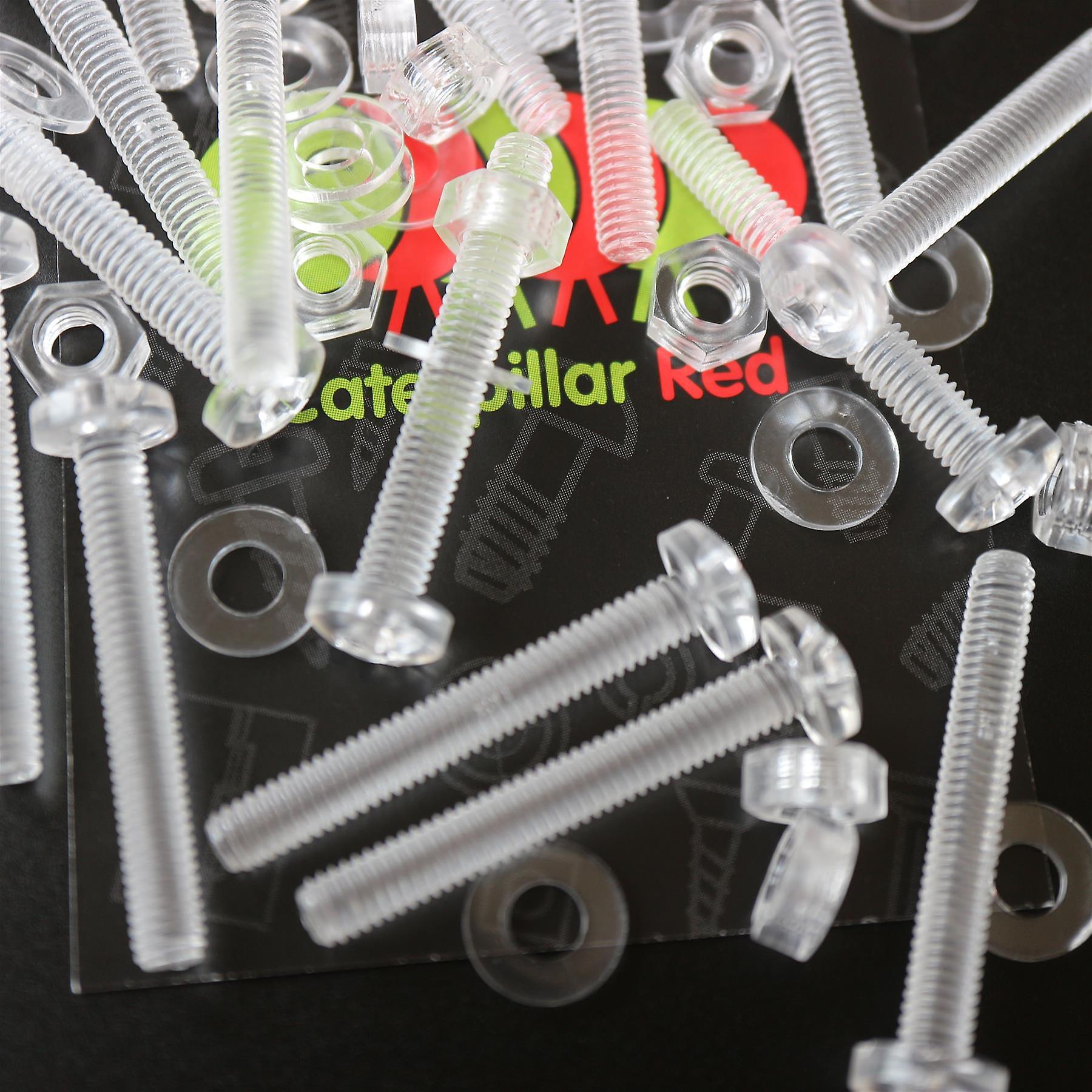 60x Clear Acrylic， Pan Head， M4 x 30mm， Plastic Bolts， Nuts and Washers - Screws