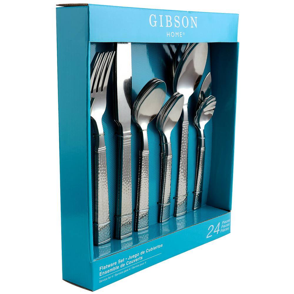 Gibson Prato 24-Piece Stainless Steel Flatware Set (Service for 4) 985100062M