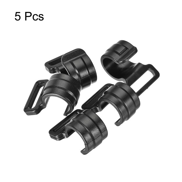 Unique Bargains Outdoor Camping Id C Shape Plastic Clamp Tent Pole Clips 15 5mm Black Set Of 5