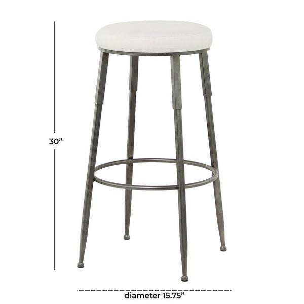 Grey Metal Industrial Counter Stool - 16 x 16 x 30