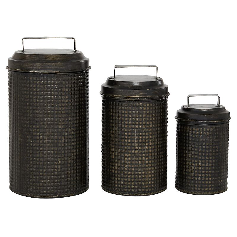 Stella and Eve Iron Decorative Canister Table Decor 3-piece Set