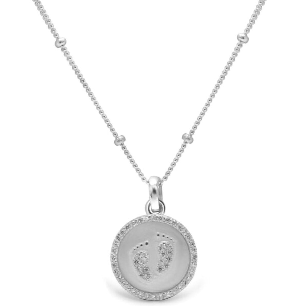 Stia  Charm Little Feet Necklace in Silver