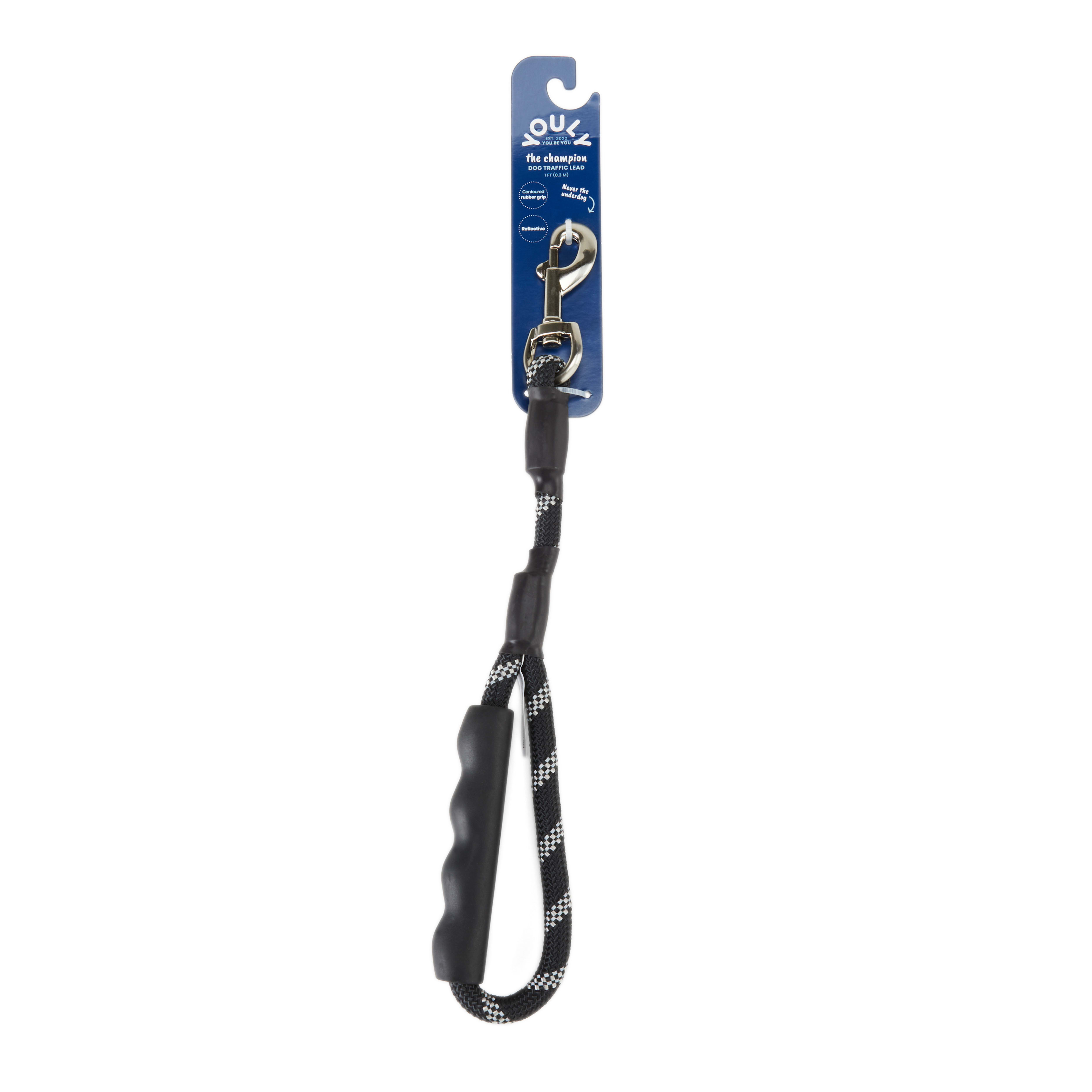 YOULY Reflective Traffic Handle Dog Leash， 1 ft.