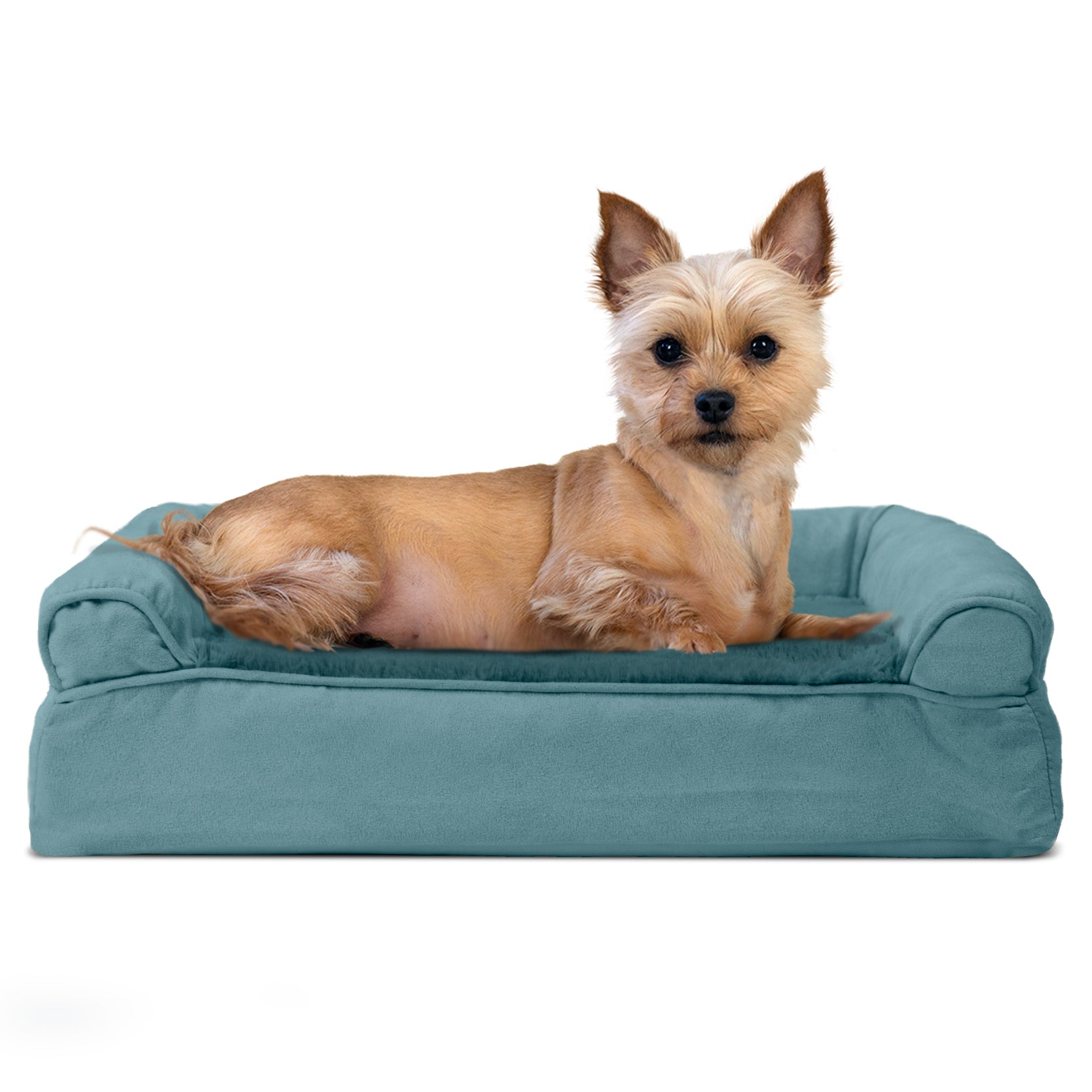 FurHaven | Cooling Gel Ultra Plush Sofa Pet Bed for Dogs & Cats, Deep Pool, Small