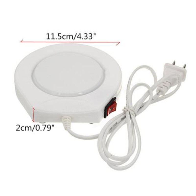 LIKEM 220v Portable White Electric Powered Cup Warmer Pad Coffee Tea Milk Mug Heater