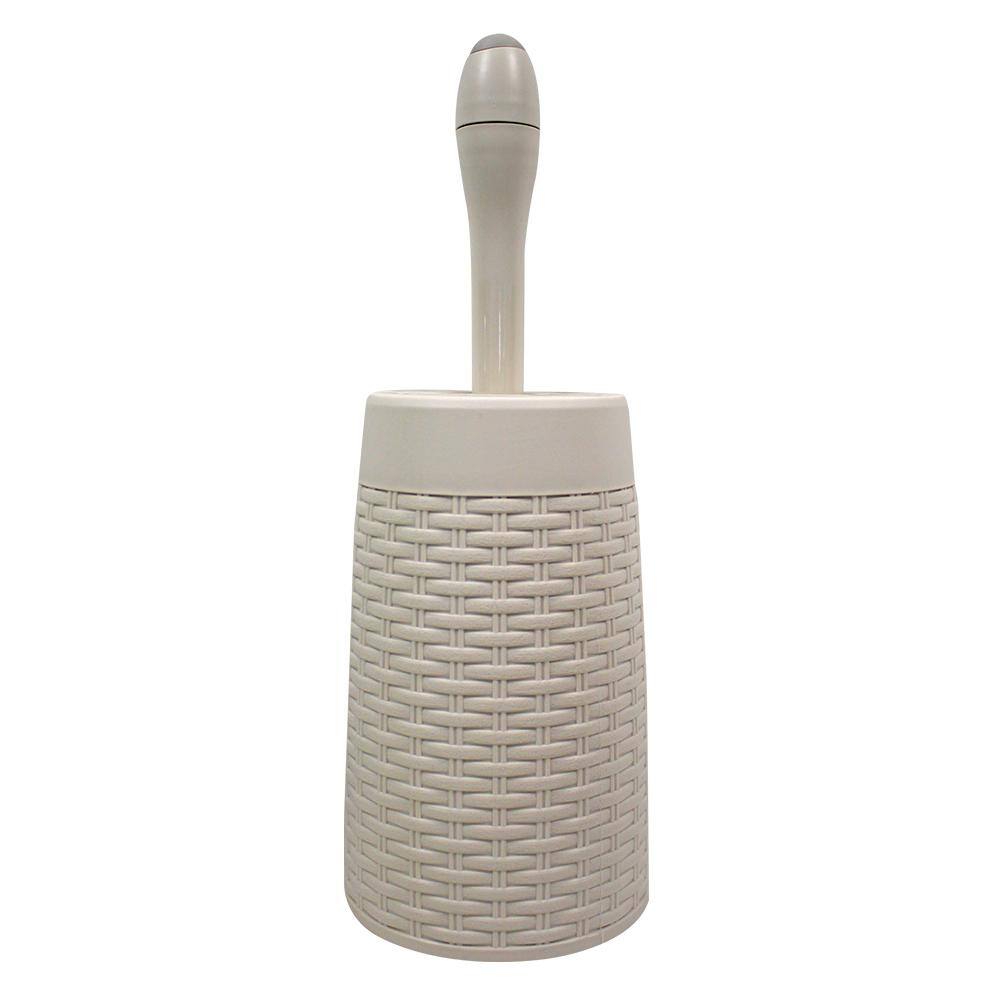 Modern Homes 2-Piece Round Magic Toilet Brush with Holder in Ivory 67528