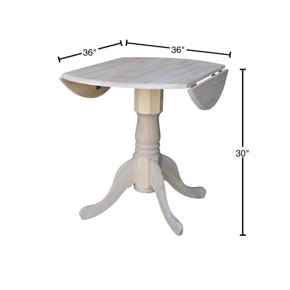 International Concepts Unfinished Dual Drop Leaf Dining Table T-36DP