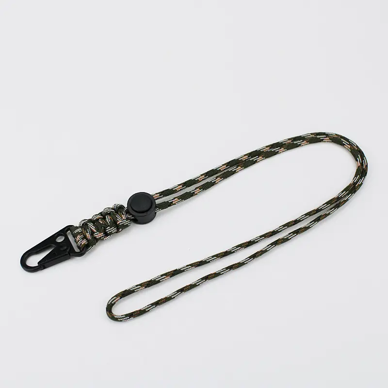 Outdoor Travel Camping Hiking Paracord Key Neck Lanyard Keychain Lanyard Phone Lanyard with Olecranon Hook