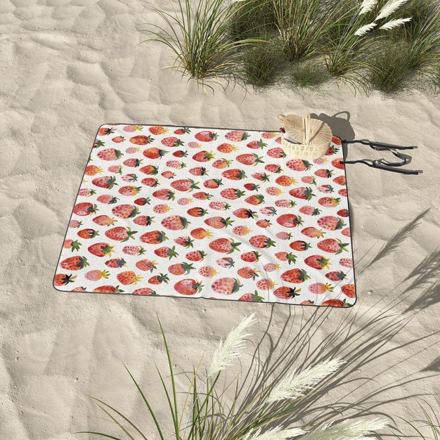 Ninola Design Strawberries Countryside Summer Picnic Blanket Deny Designs