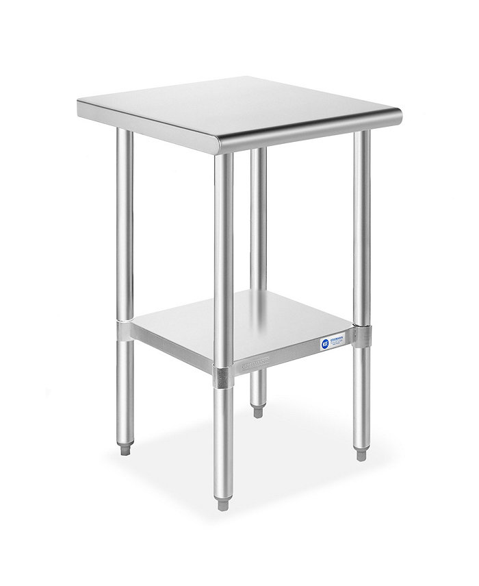 GRIDMANN 18 x 24 Inch Stainless Steel Table w  Undershelf NSF Commercial Kitchen Work and Prep Table