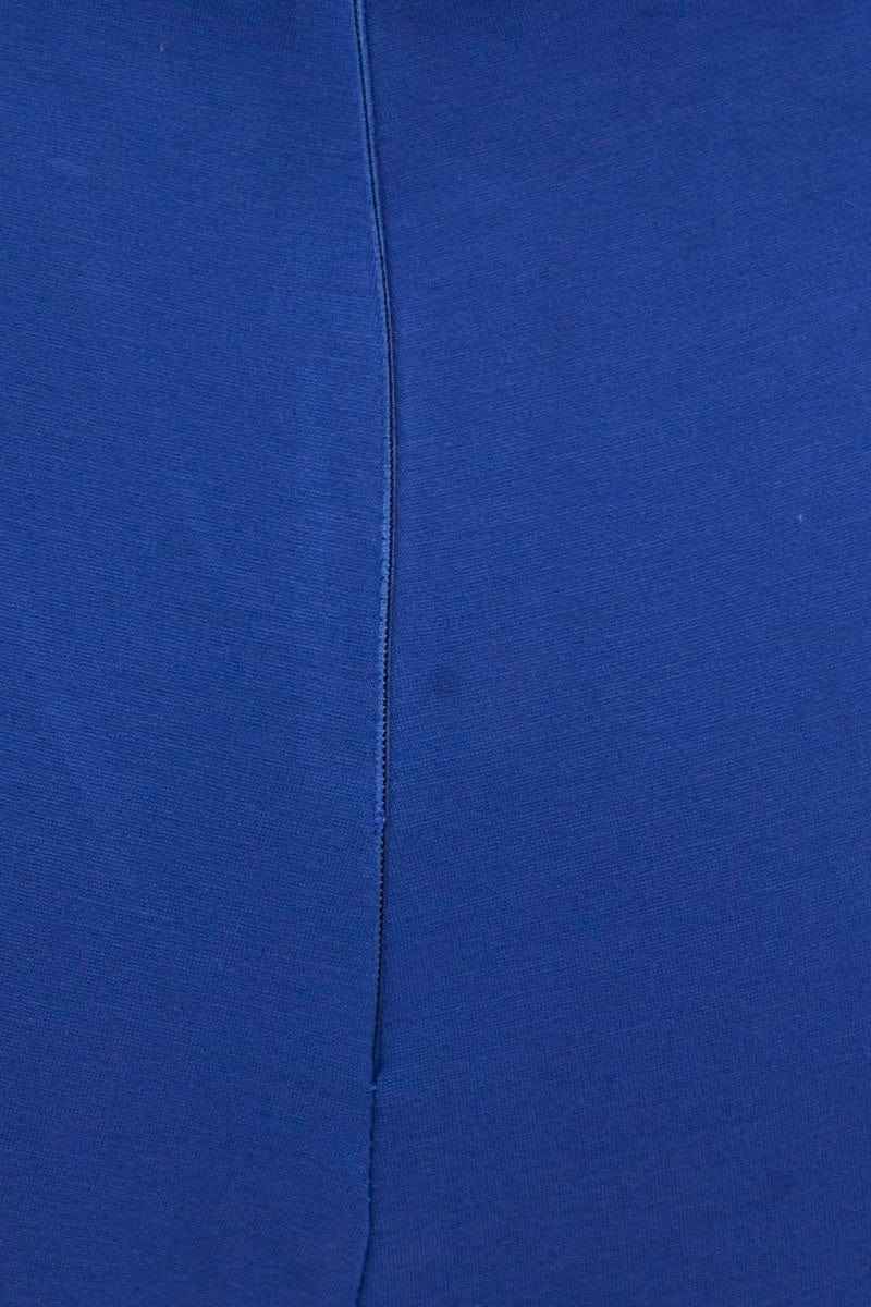 Blue High Waist Pant Straight Leg Chain Belt