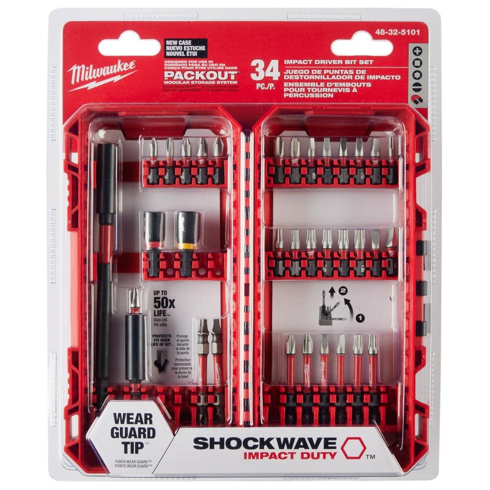 Milwaukee SHOCKWAVE Impact Duty Driver Bit Set 34pc 48-32-5101 from Milwaukee