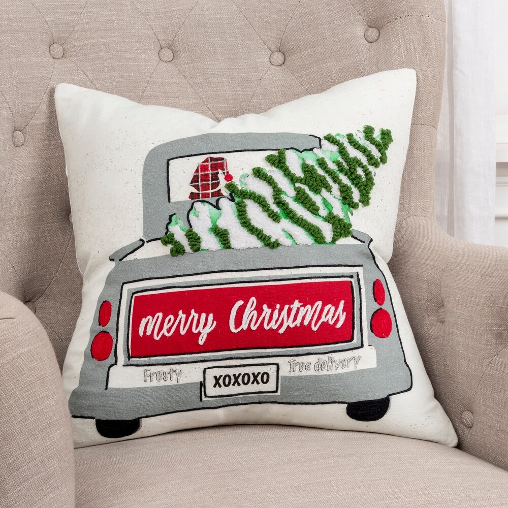 Rizzy Home Christmas Tree Truck Throw Pillow Cover