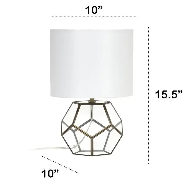 Lalia Home Transparent Octagonal Table Lamp， Brass